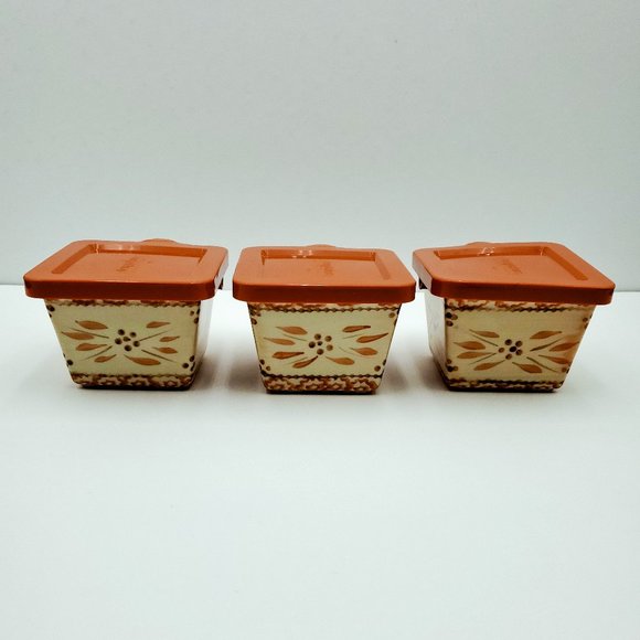 Temp-tations Old World Orange 10 Oz Ramekin Mini Casserole Dip Dish Bakeware - Picture 1 of 12